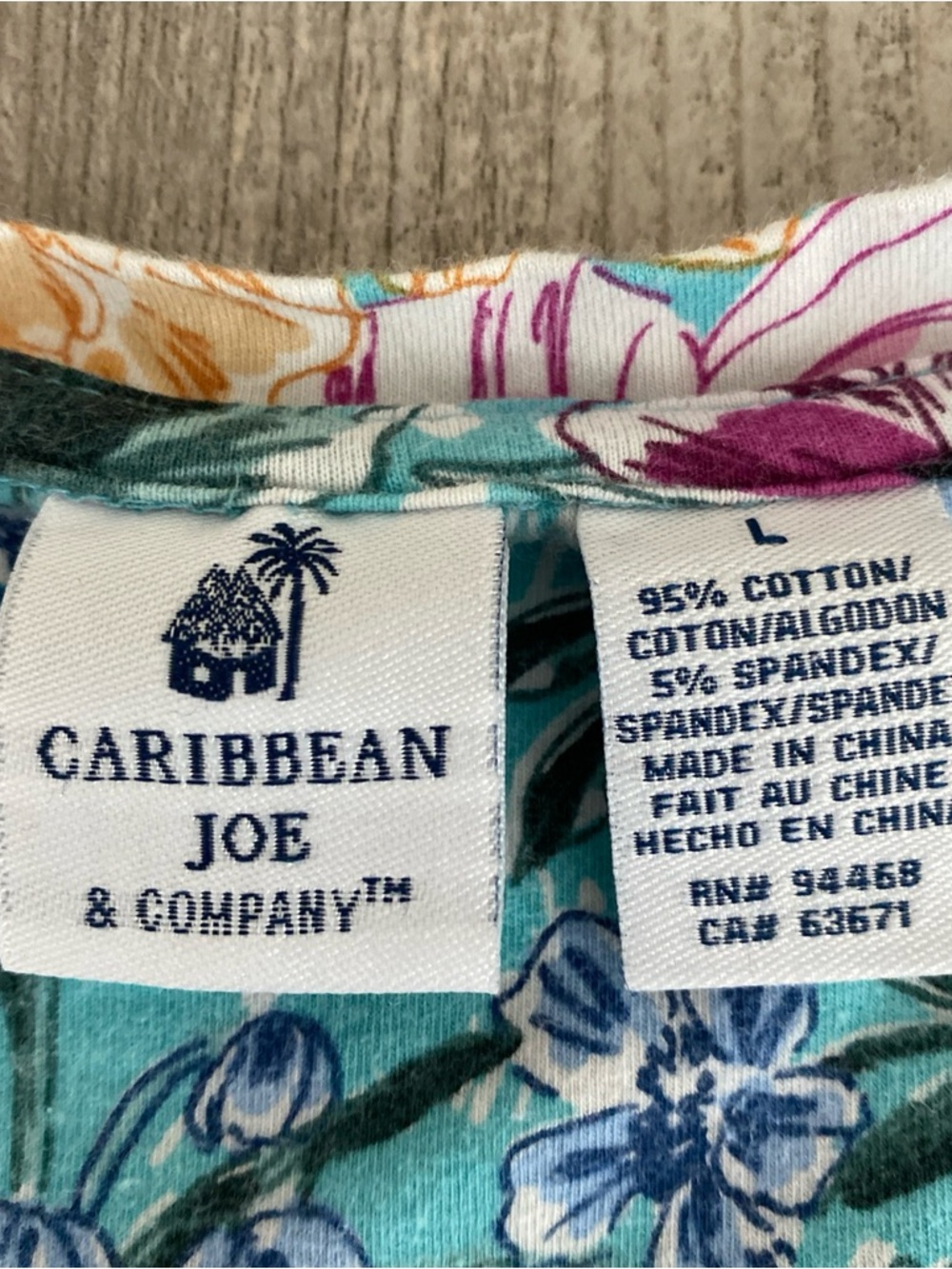 Caribbean Joe Women’s Floral Tropical Pullover Shirt Distressed Large (READ)👇 - Picture 2 of 7